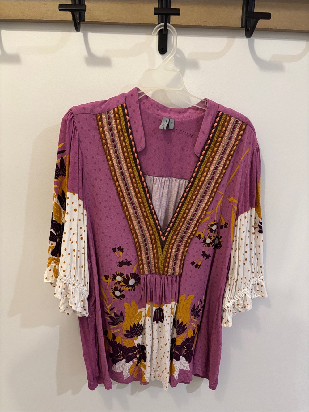 Bl^nk London: Purple Floral Boho V-Neck Midi Dress